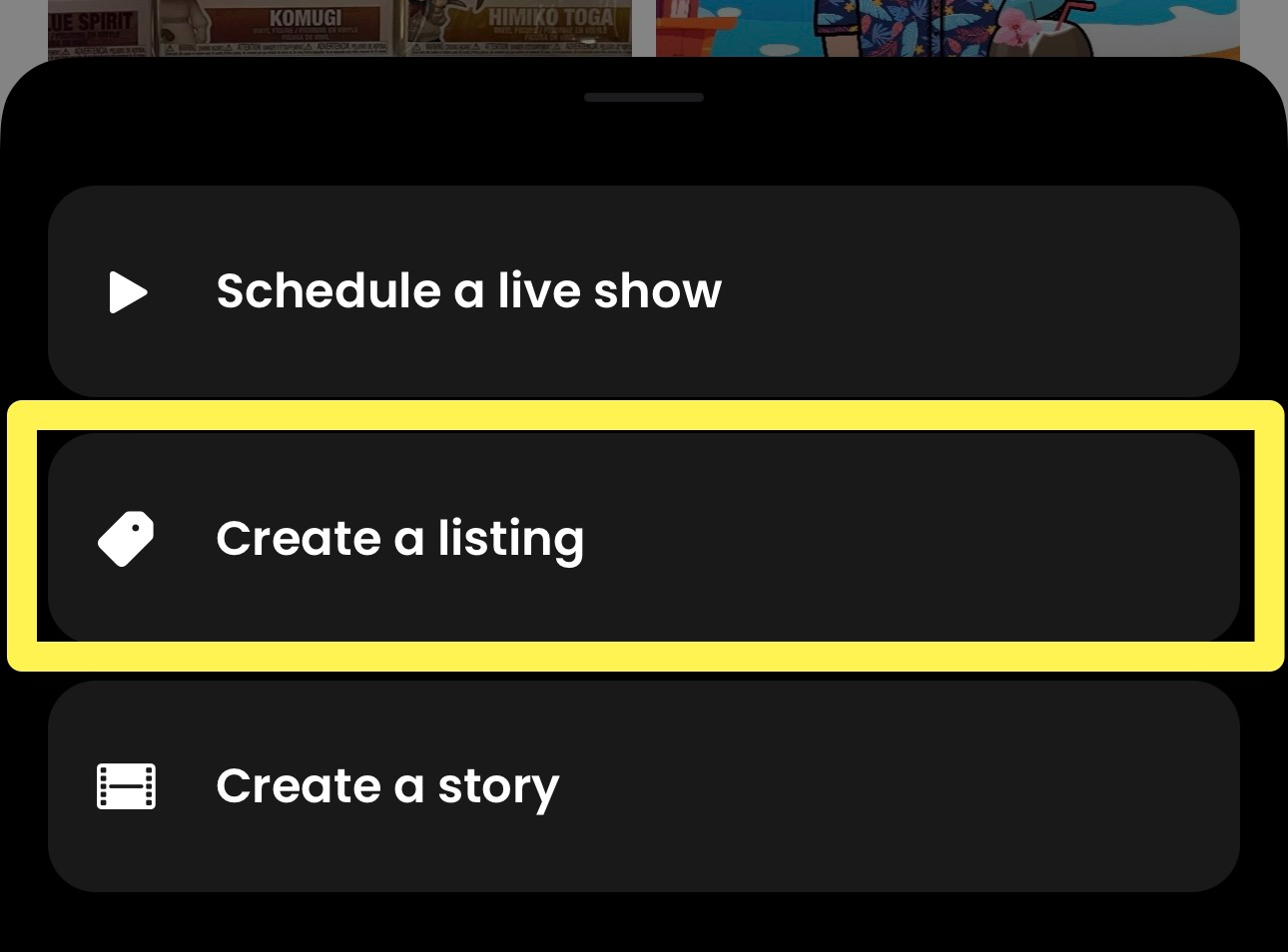 Create a new listing .jpg
