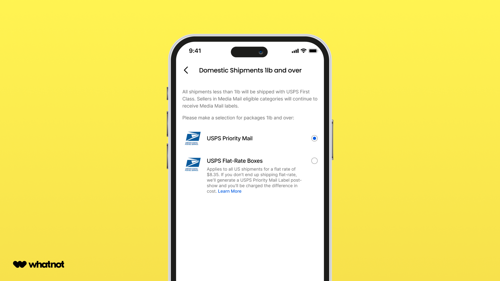 Shipping with FlatRate Packaging Whatnot